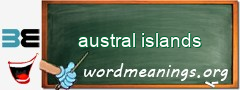 WordMeaning blackboard for austral islands
